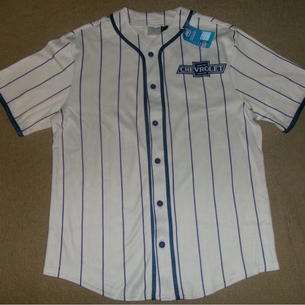 Very Rare NEW w/TAG Authentic CHEVROLET chevy GM Button-Down BASEBALL JERSEY nwt